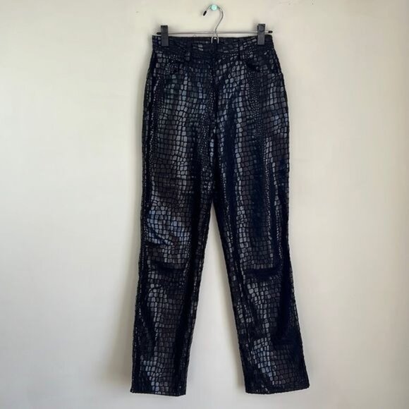 Vintage Selene Croc Coated Straight Leg Pant - 6 - Picture 5 of 12